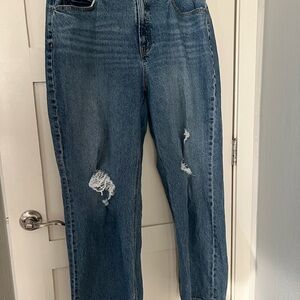 Old Navy Blue Distressed Wide Leg Jeans